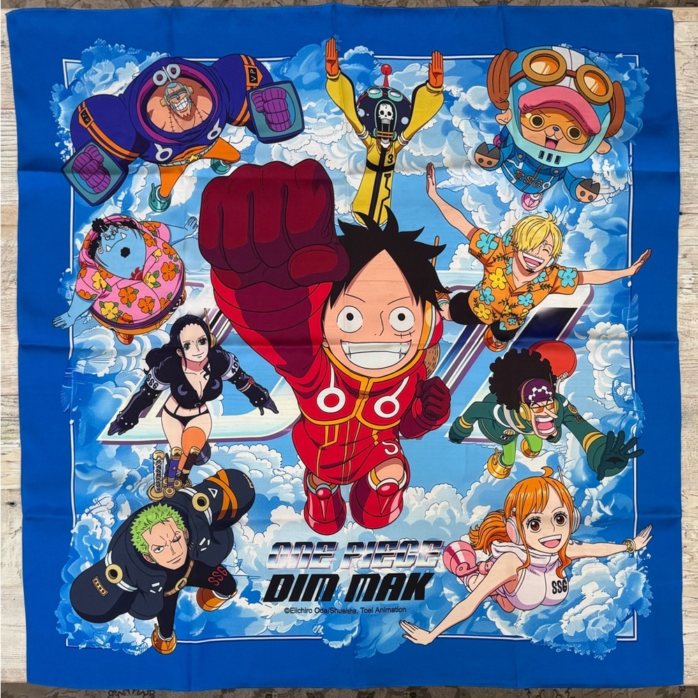 NIB Steve Aoki’s Dim Mak X One Piece Collection Gorgeous Blue Silk Scarf
